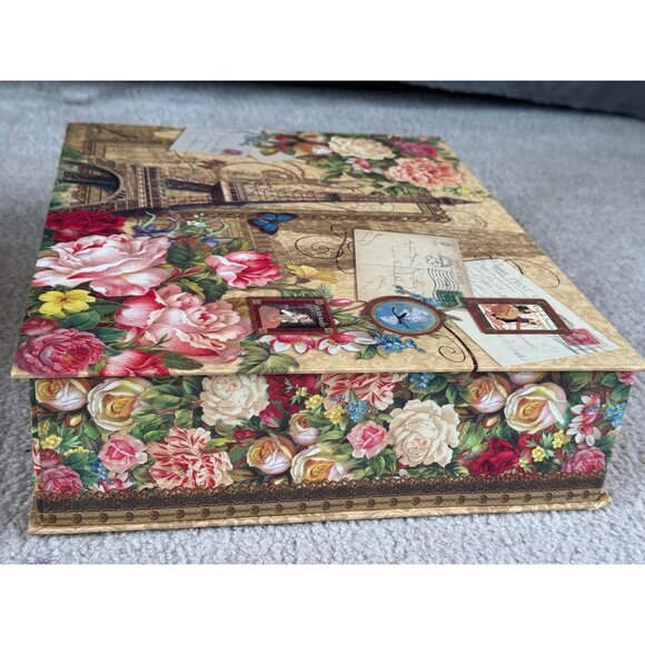 Vintage Punch Studio Eiffel Tower Paris Keepsake Note Card Top Box 15" x 12" x 4 - Picture 3 of 8